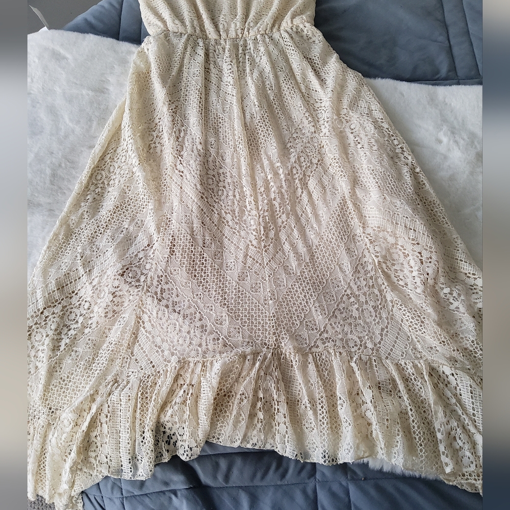 Solitaire by Ravi Khosla Crochet Hi/Lo Maxi Dress - Picture 12 of 16